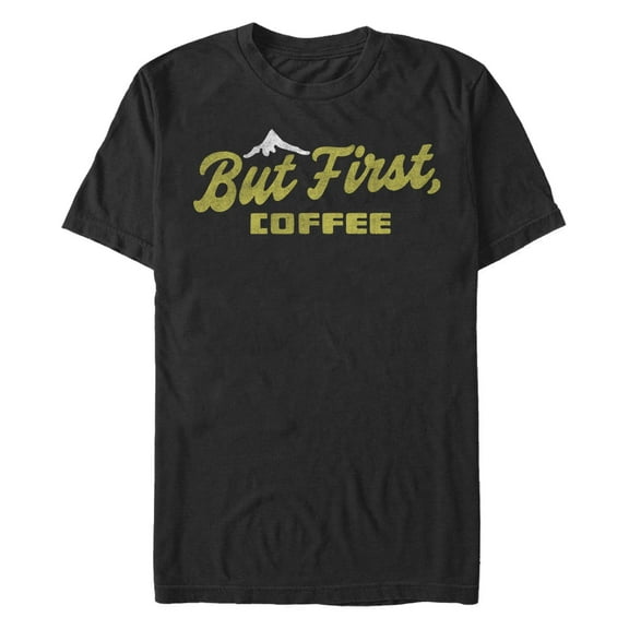 Men's Lost Gods But First, Coffee Distressed Graphic T-Shirt