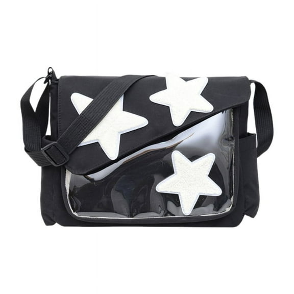 Women Star Pattern Crossbody Bag Korean Style Messenger Bag Nylon Shoulder Bag