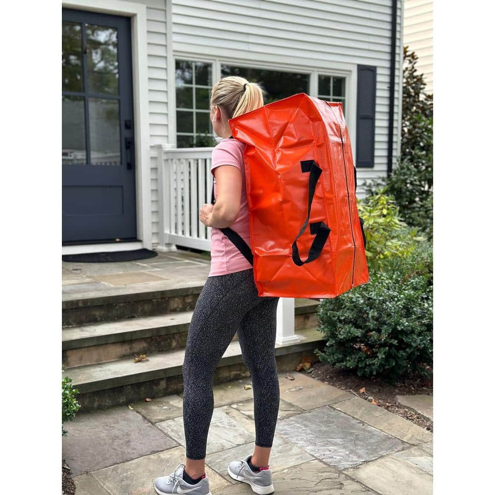DURASACK® Heavy-Duty Moving and Storage Bags, 29"L x 15"W x 13"H, Orange, 4-Pack
