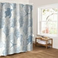 thumbnail image 5 of Blue Grey Coastal Bathroom Curtain 96 Inch Shower Curtain with Hooks, Sea Turtle Nautical Coral Summer Beach Waterproof Polyester Bath Curtain Washable Bathtub Curtain 72''x 96'', 5 of 6