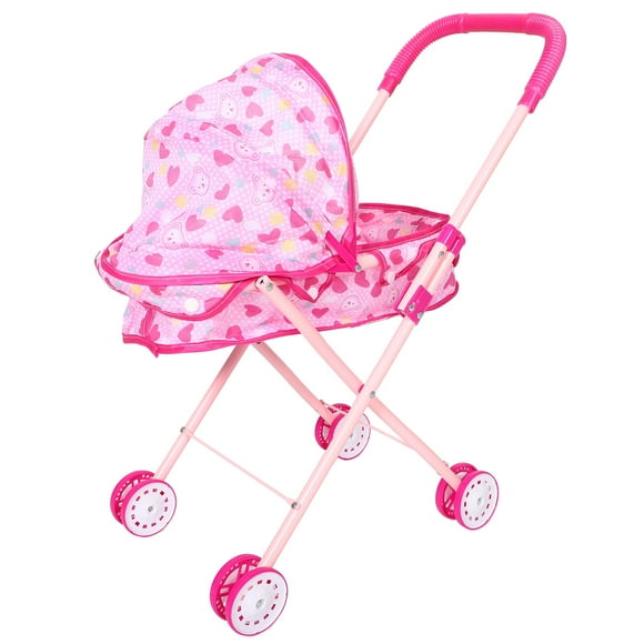 Foldable Doll Stroller Iron Frame Stroller Toy Realistic Pretend Play Baby Doll Stroller Pushchair Toy Toy Stroller Toy