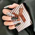 thumbnail image 3 of fastboy 1 Set Ongles Pressés French Tip Léopard Tigre Extra Longs Mats Pleine Couverture, 3 of 6
