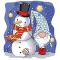 thumbnail image 3 of Ambesonne Christmas Duvet Cover Set, Snowman and Funny Gnome, King, Dark Violet Multicolor, 3 of 3