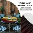 thumbnail image 2 of Christmas Round Tablecloth for 36-44 Inch Tables, Fitted Table Cover with Elastic Edge, Xmas Bells Berry Botanical Golden Red Waterproof Outdoor Table Cloth Protector for Patio Garden Dinner Picnic, 2 of 9