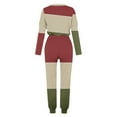 thumbnail image 5 of HAPIMO Women's Color Block Two Piece Pajamas Set Casual Long Sleeve Sweatshirt with Long Pants Loungewear Outfits Tracksuits Green L, 5 of 5