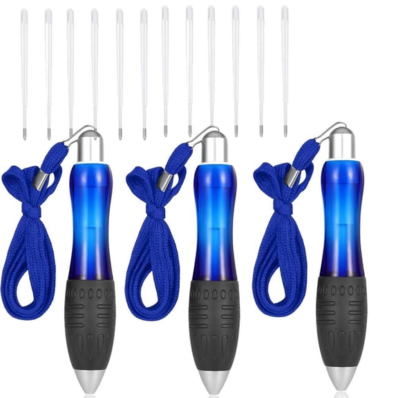 Fat Weighted Pens for Hand Tremors (3pack), Heavy Pens with Large Grip for Arthritis, Parkinson’s, Carpal Tunnel, Plus 21 Ink Black Blue Refills