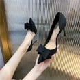 thumbnail image 1 of Nueva moda, zapatos de tacón alto con lazo dulce y delicado, zapatos de tacón con punta hueca lateral para mujer, tacones puntiagudos para mujer, tacones para mujer 34 Gao Jinjia LED, 1 of 1