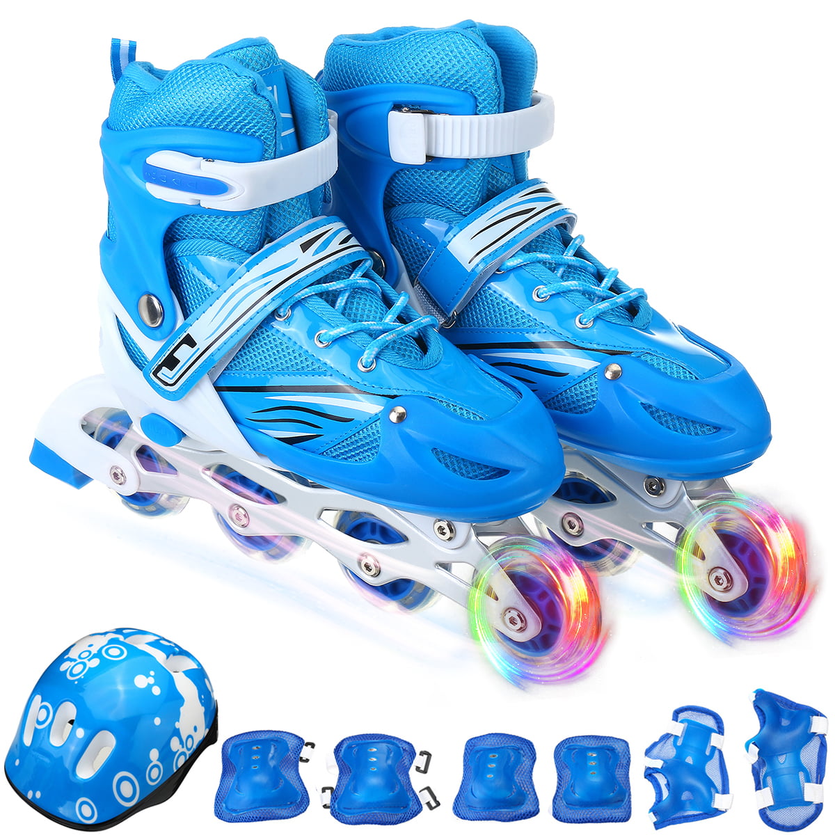 Details about   Adjustable w/ Flash Light Wheel Inline Skates Roller Blades for Women Men Kids！ 