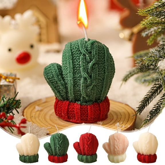 Christmas Decoration Clearance, Christmas Scented Wool Mini Gloves Candle Christmas Gift Small Gift Aromatherapy Candles for Xmas Indoor Home Desktop Decor