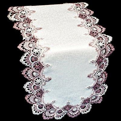 Mauve Rose Lace Dresser Scarf Table Runner Pink 44 Doily Walmart Com