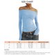 thumbnail image 5 of Blusa con hombros descubiertos, manga larga, blusa con hombros descubiertos, blusa de malla con hombros descubiertos, manga larga, artesanía excepcional, 5 of 5