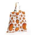 thumbnail image 2 of Harvest Reusable Portable Bag, Halloween Inspired Pattern Vivid Cartoon Style Plump Pumpkins Vegetable, Fabric Market Bag Sturdy Easy to Clean Foldable Slim Design, Orange Green White, by Ambesonne, 2 of 4