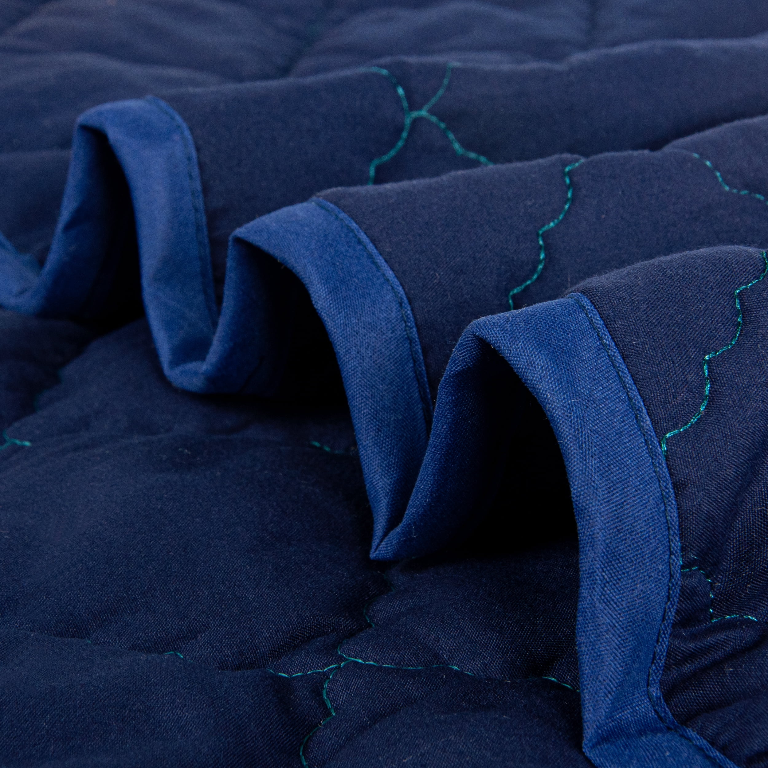 Organictune Microfiber Down Alternative Machine Washable Toddler Comforter, Super Soft and Lightweight Kids Crib Quilted Blanket for Stroller, Travel, Navy Blue, 43"x60"