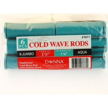 Donna Jumbo Cold Wave Perming Rods, Green, 6 Count