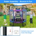 thumbnail image 3 of YORIN Trampoline for Kids, 55'' Mini Trampoline for Toddlers with Swing, Enclosure Net and Basketball Hoop, 4.5FT Indoor/Outdoor Kids Round Trampoline with Adjustable Gymnastics Bars, Gifts for Kids, 3 of 7
