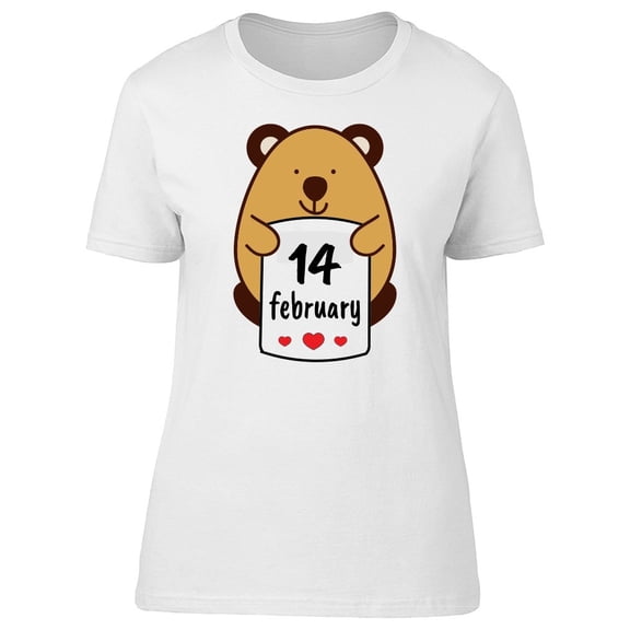 Egg Shaped Bear 14 February Tee Women's -Image by Shutterstock