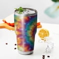 thumbnail image 3 of 30oz Colorful Tie Dye Dot Mandala Pattern Tumblers Stainless Steel Tumbler with Lid and Straw,Vacuum Insulated Double Wall Travel Tumbler Cups Mug with Cleaning Brush for Coffee,Tea, 3 of 7