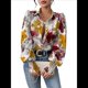 thumbnail image 2 of Camisas de Estilo Bohemio con Cuello en V, Botones y Mangas Largas con Estampado Floral para Mujer, para Otoño. Rojo y Amarillo S, 2 of 9