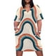 thumbnail image 2 of Vestido holgado con bolsillos y rayas estilo retro de los años 70, ropa de mujer, ropa estética, 2 of 7