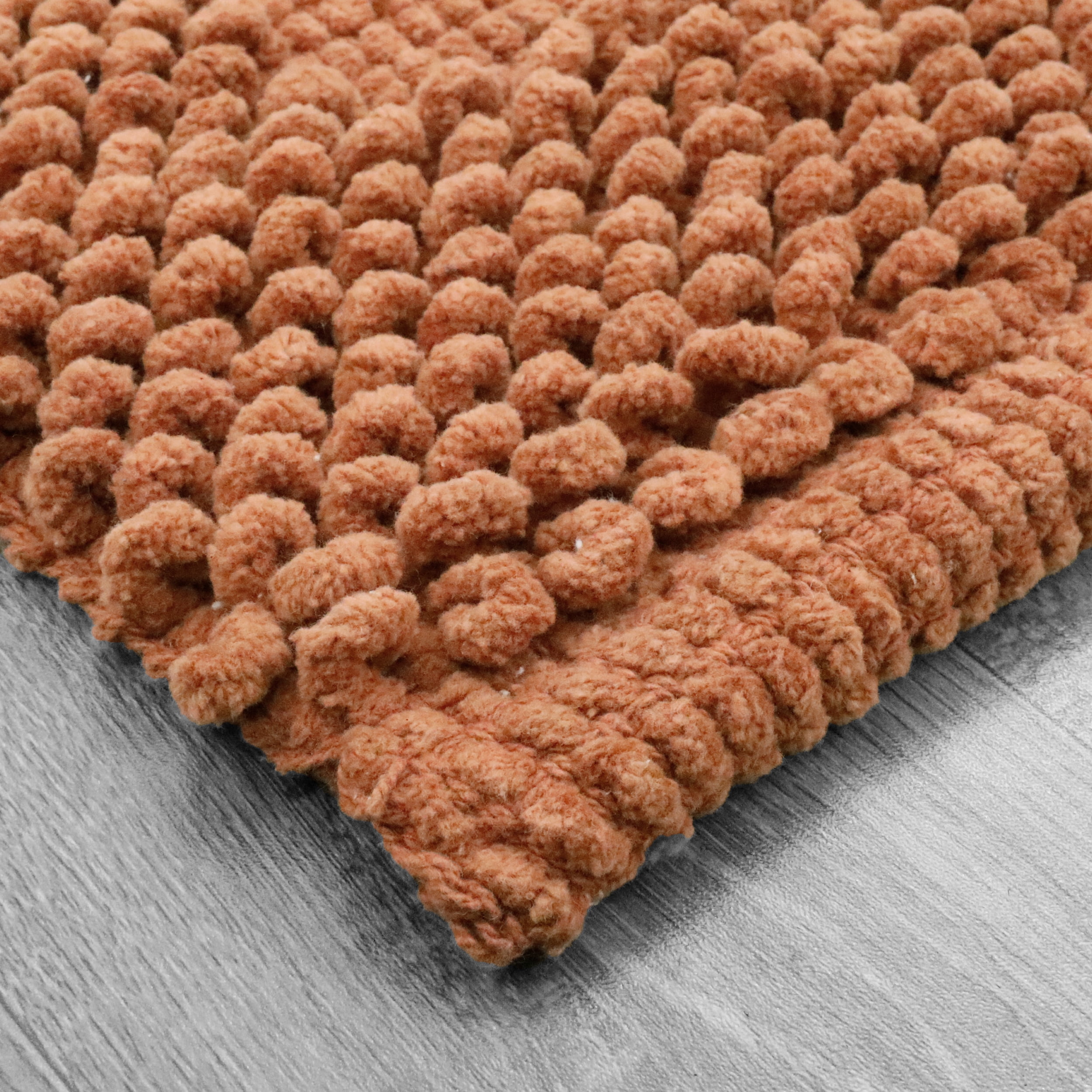 Jean Pierre New York Sophie Border 100% Cotton Bath Mat - Non-Slip Bath Rug - Burnt Orange - 27" x 45"