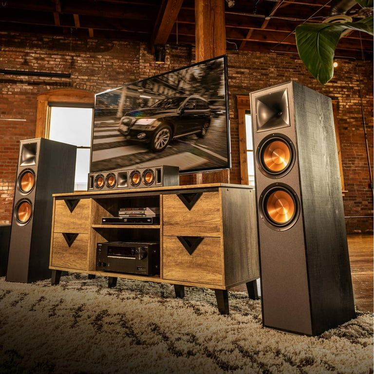 Klipsch R-620F Floorstanding Speaker, Black Wood Grain Finish