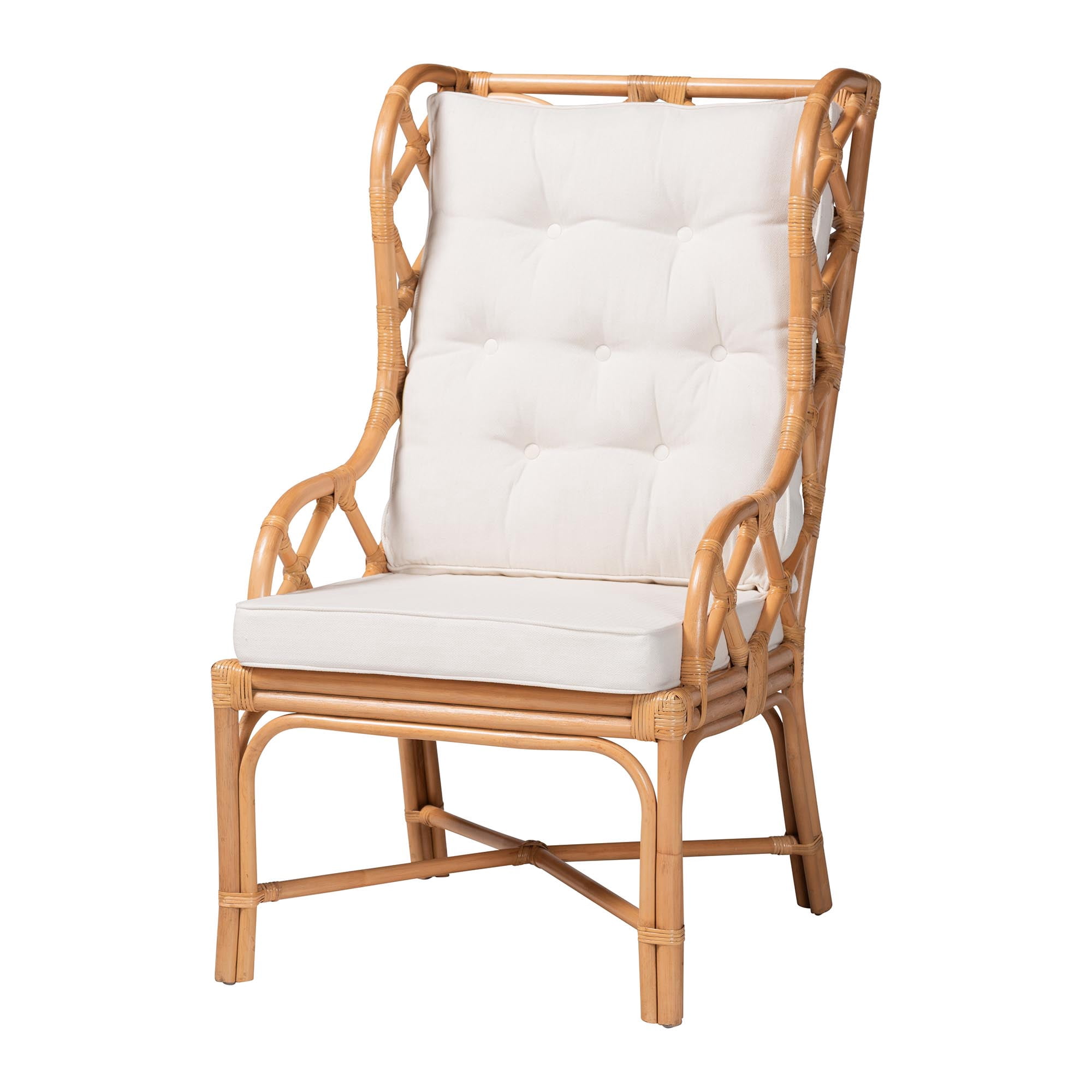 bali & pari Todd Boho Armchair, Natural Rattan