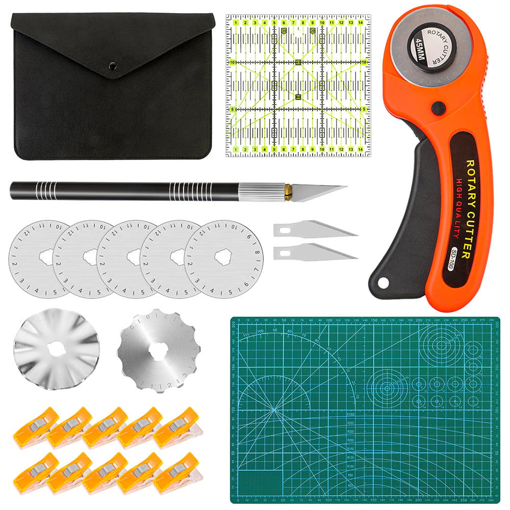 45mm Rotary Cutter Kit With 5 Blades Cutting Mat For Patchwork Sewing & Quilting