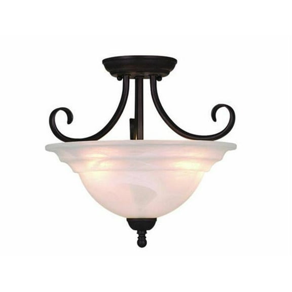 14 in. Babylon Semi Flush Mount - Dual Mount, Oil Burnished Bronze