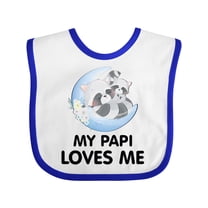 Inktastic Raccoon My Papi Loves Me Boys or Girls Baby Bib