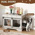 47" Large Dog Crate Furniture Two Room Design, Sturdy & Chew
