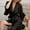 Black, variant on Silk Robes for Women Ruffles Sleeve Cozy Sleepwear Robes Kimono Satin Nightgown Navy