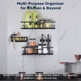 thumbnail image 5 of Topritt Corner Shower Caddy, 2-Pack No Drill Adhesive Organizer with Soap Dish, Space-Saving Bathroom/Kitchen Storage Shelf for Shower Corner (90° Angle Only), 5 of 11