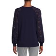 thumbnail image 3 of Nine.Eight Women Casual Long Sleeve Round Neck Statement Pullover Sweatshirt, 3 of 6