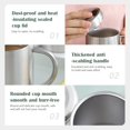 thumbnail image 6 of Stainless Steel Coffee Mug with Lid-Double Wall Coffee Cups with Spill Resistant Lid for Home Camping Travel Outdoors Keep Drinks Hot (Smooth, 400ML/14OZ), 6 of 10
