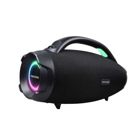 Memorex MX-H3(K) Bluetooth Speaker | 80W Powerful Sound | IP67 Waterproof & Dustproof | TWS Dual Pairing | Super Bass Mode | LED Rhythm Light Show | 8000mAh Battery | Hands-Free Calls (Black)