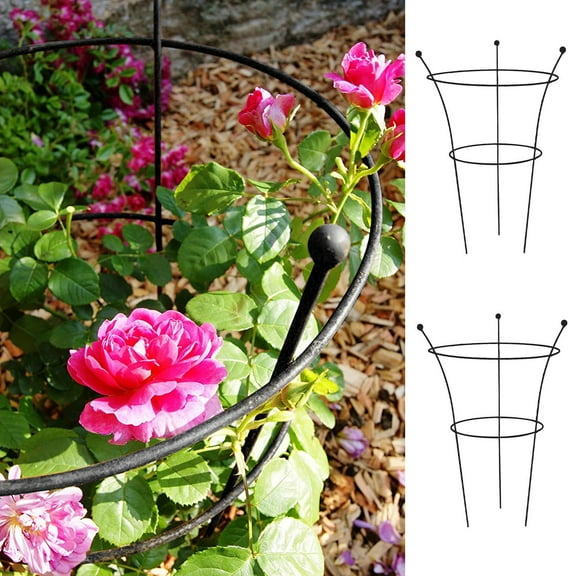 2pcs Ruddings Set Of Natural Metal 3 Leg Large Herbaceous Peony Support Rings