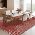 thumbnail image 2 of Area Rug 8x10 Washable Area Rugs for Living Room Bedroom Dining Room Neutral Area Rug Geometric Striped Carpet Stain Resistant Farmhouse Floor Cover Red, 2 of 8