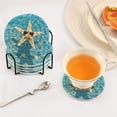 thumbnail image 5 of Haosy Set of 6 Drink Woven Coaster with Holder Heat Resistant Non-Slip Bar Coasters 4 Inches Starfish with Sunglasses, 5 of 7