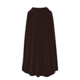 thumbnail image 5 of YABCSAZ Halloween Velvet Cloak Medieval Hooded Cape Full-Length Renaissance Costume Cape for Women Witch Little Red Riding Hood Cape with Drawstring Neck 100% Polyester S/M/L/XL 150-180cm, Coffee, 5 of 7