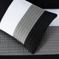 thumbnail image 3 of Chezmoi Collection Briar 7-Piece California King Bed in a Bag Comforter Set with Sheets - Lightweight Comforter Black Gray White Luxury Pleated Stripe Bedding Set for All Season, 3 of 9