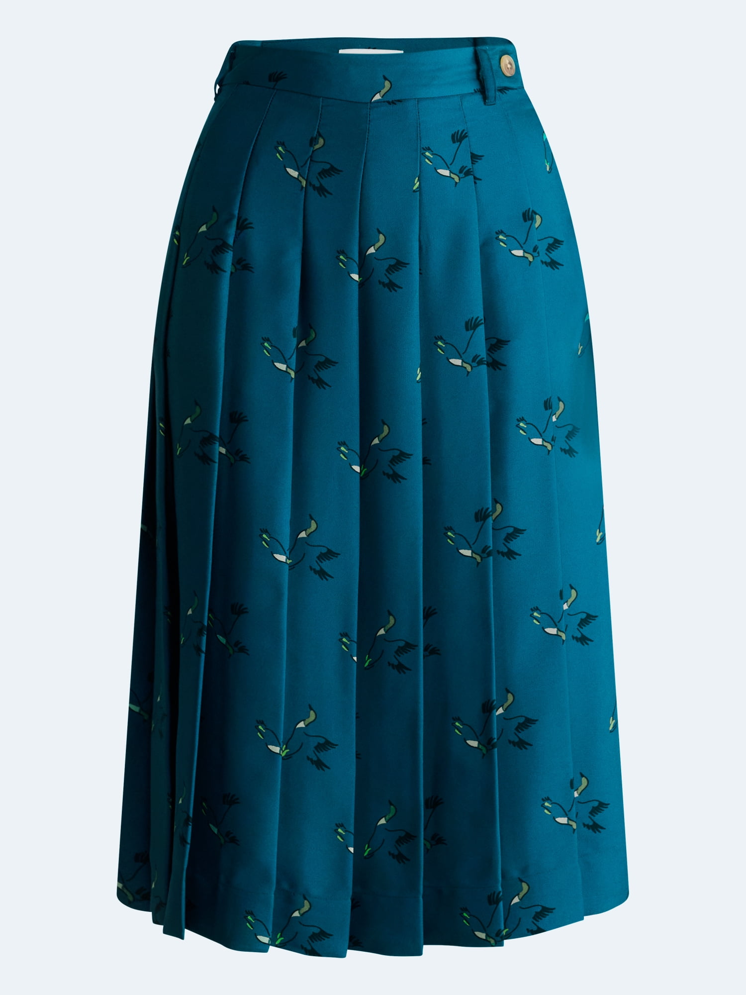 Free Assembly Women’s and Women’s Plus Pleated Tab Waist Midi Skirt, Sizes 0-28W