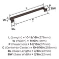 thumbnail image 6 of Amerock Lintel 10-1/16 inch (256mm) Center-to-Center Oil-Rubbed Bronze Cabinet Pull, 6 of 7
