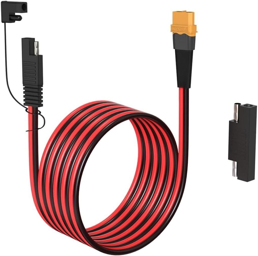 10AWG XT60 to SAE Connector Extension Cable with SAE Polarity Reverse Adapter for Portable Power Station Solar Panel Solar Generator(20FT)