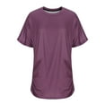 thumbnail image 4 of Aboser Womens Summer T Shirts Plus Size Tops for Women 5X Ruched Waist Basic Tshirts Solid Color Short Sleeve Tee Shirt Casual Lightweight Crewneck T-shirt, 4 of 7