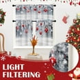 thumbnail image 4 of Kitchen Curtains Christmas Silver Red Balls Fir Branches Valances and Window Curtains 3 Pcs Set Magic Snowy Sparkling Snowflake Short Tier Curtain for Room Treatment Small Kitchen Window Decor, 4 of 7