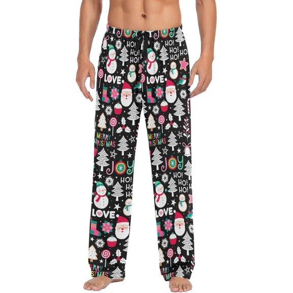 GZHJMY Christmas Snowman Pajama Pants for Men, Lounge Pants Lightweight Men Pajama Bottoms with Drawstring Pockets, Christmas New Year Birthday Gifts, Small