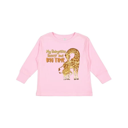 

Inktastic My Babysitter Loves Me Big Time Cute Giraffe Family Gift Toddler Boy or Toddler Girl Long Sleeve T-Shirt