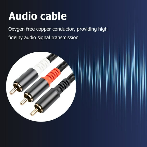 Cable De Audio RCA macho a doble RCA macho Cable de audio Y Splitter Converter Adapter (1m)