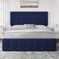 thumbnail image 1 of Full Size Velvet Bed Frame with 4 Storage Drawers & Adjustable Headboard, Button Tufted Upholstered Platform Bed with Wooden Slats Support, Noise-Free, No Box Spring Needed, 1 of 8