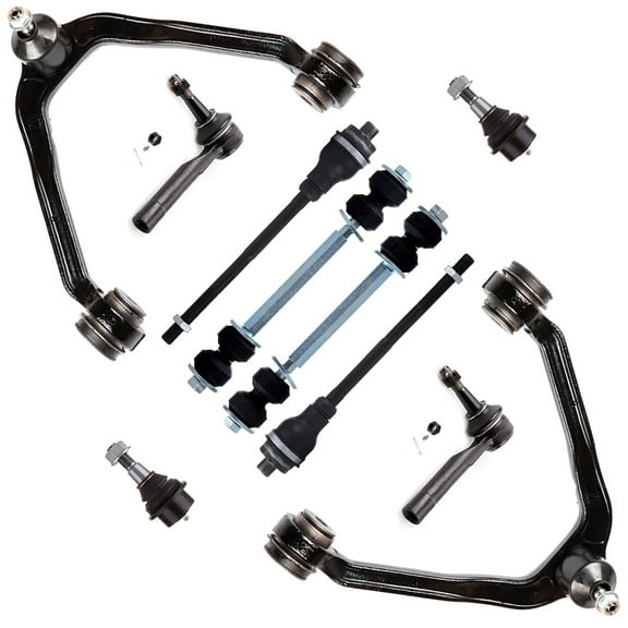 SCITOO 10pcs Suspension Kit Tie Rods Ball Joints Front Sway Bars Upper Control Arms fit for Cadillac Escalade ESV EXT for Chevy Avalanche Silverado Suburban Tahoe for Gmc Sierra Classic Yukon XL 1500